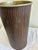 Mid-Century Modern Vintage Faux Woodgrain Mid-Century Wastebasket With Brass Handle For Sale - Image 3 of 10