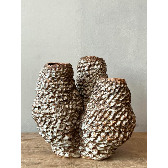 Vintage Boho Original Studio Pottery Barnacle Vase For Sale In West Palm - Image 6 of 12