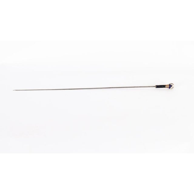 This is a fine antique French gold plate and Sevres porcelain walking stick sword / cane, circa 1880. The sword stick a...