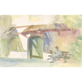 Reading on the Park Bench by G Robinson For Sale