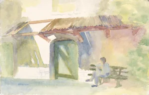 Reading on the Park Bench by G Robinson