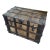 Antique 18th Steamer Trunk Chest Leather Wood Storage Box For Sale