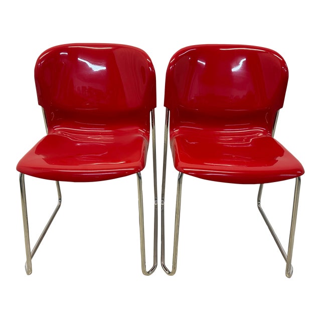 Gerd Lange Red Dsm400k Nova Chairs for Atelier International - a Pair For Sale