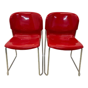 Gerd Lange Red Dsm400k Nova Chairs for Atelier International - a Pair