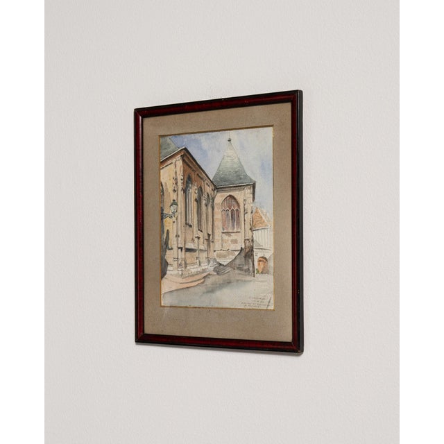 20th Century "St. Patrick's" Watercolor by E. Lesage For Sale In Greensboro - Image 6 of 9