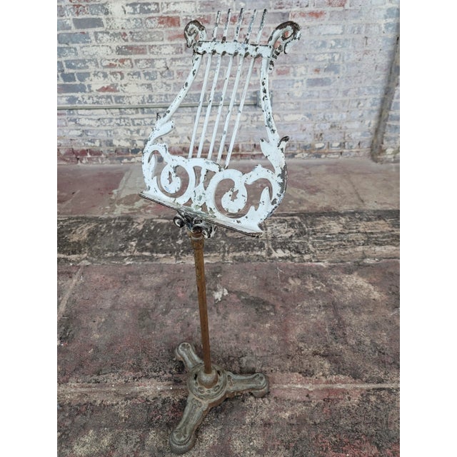 White 19th Century Victorian Cast Iron & Bronze Music Stand For Sale - Image 8 of 10