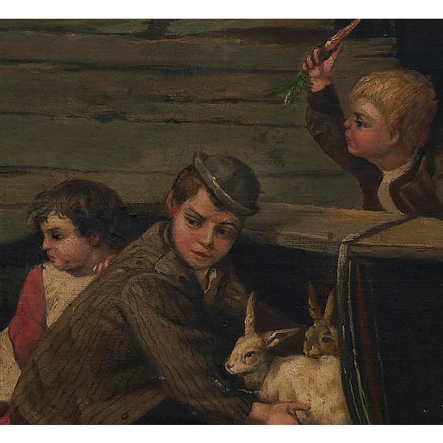 Traditional David B Bechtel (1895 - 1960) 19th Century Painting With Scenes of Children For Sale - Image 3 of 10