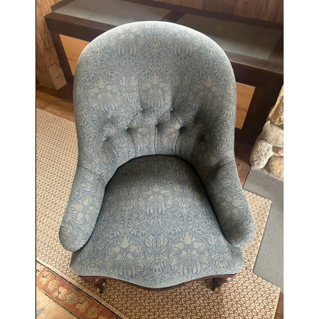 Mid 20th Century Mid 20th Century Attributed Holland and Sons Slipper Chair in Robert Kime Fabric For Sale - Image 5 of 5