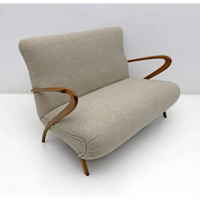 Mid-Century Modern Mid-Century Modern Italian Bouclè Sofa by Guglielmo Ulrich, 1950s For Sale - Image 3 of 8