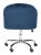 Chloe Velvet Chrome Leg Swivel Office Chair in Navy & Chrome For Sale - Image 4 of 9