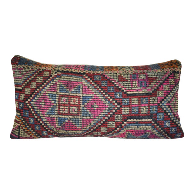 Anatolian Turkish Cicim Kilim Rug Pillow For Sale