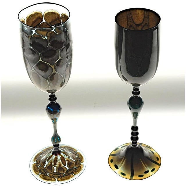 Two collector's goblet. The finesse and details of his pieces are excellent. See the photos. Finish is different. One has...