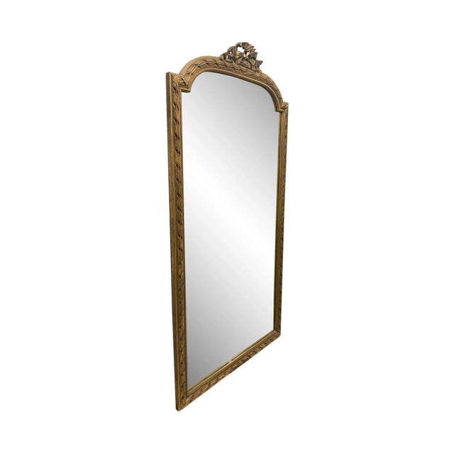 Mid 20th Century Mid 20th Century Louis XVI Style Gilted Wood Mirror For Sale - Image 5 of 9