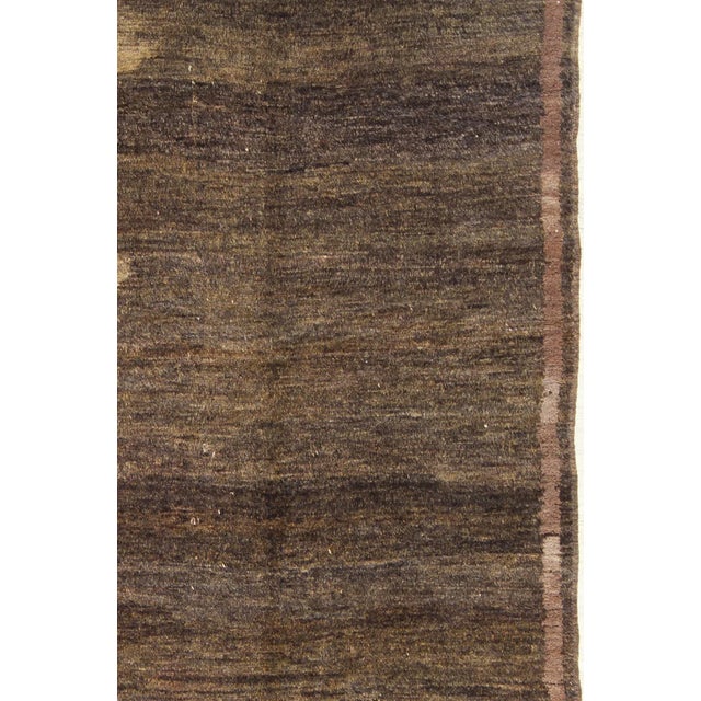 Natural Moroccan Hand Knotted Carpet With Solid Design in Shades of Brown For Sale - Image 4 of 8