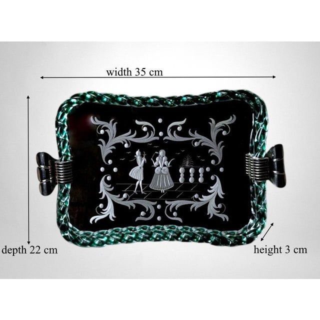Murano Barovier Style Vanity Tray With Hand-Engraved Mirror 2 For Sale - Image 18 of 18