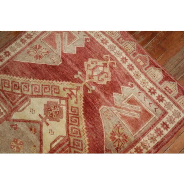 Mid 20th Century Vintage Geometric Turkish Konya Rug - 3'11" x 11'4" For Sale - Image 5 of 10