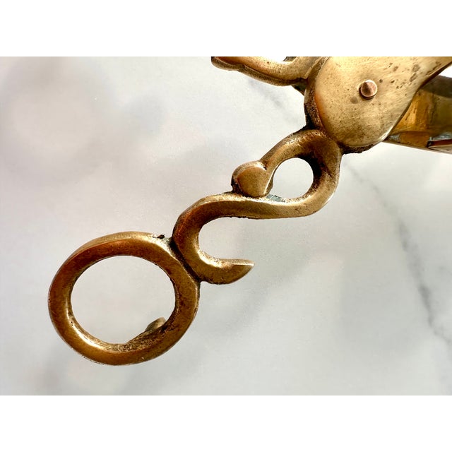 Victorian Vintage Ornate Brass Candle Wick Trimmer & Snuffer Scissors For Sale - Image 3 of 17
