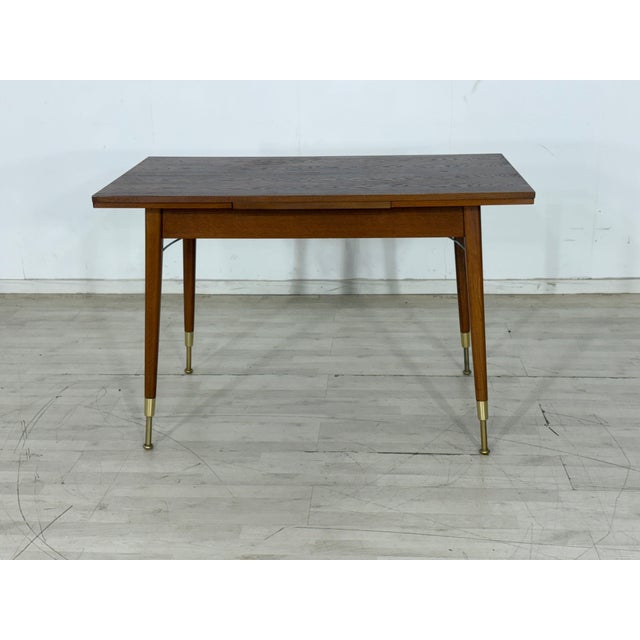 Wood Mid-Century Extendable Wooden Kitchen Table For Sale - Image 7 of 9