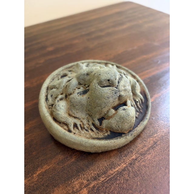 Vintage Neoclassical Grand Tour Cast Plaster Roman Lion Head Plaque For Sale - Image 4 of 5