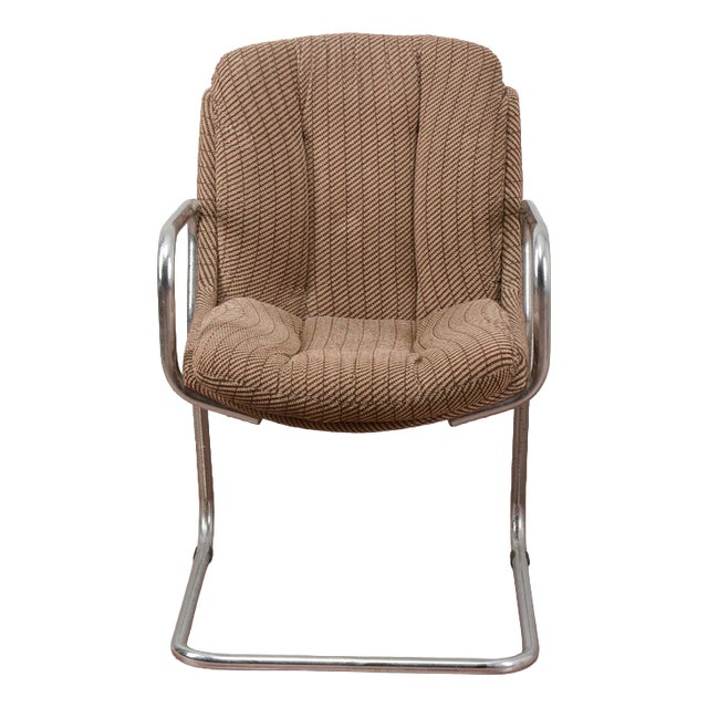 Vintage Lounge Chair in Padded Fabric, 1970s For Sale