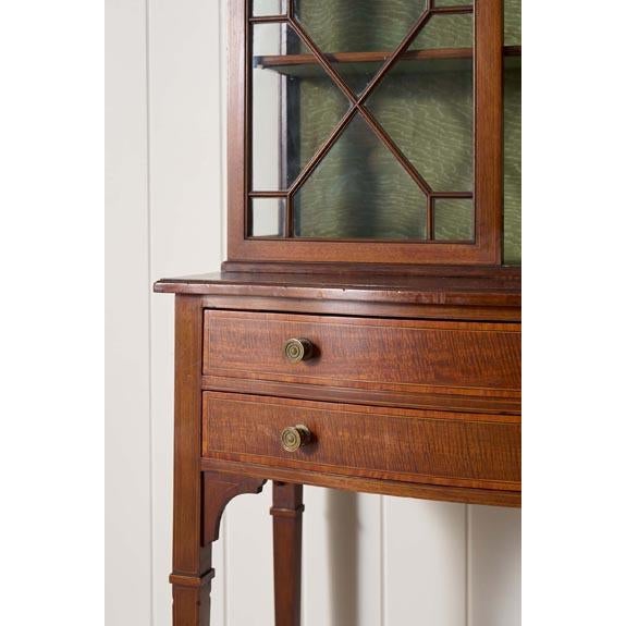 Edwardian Mahogany Inlaid Cabinet on Tapered Legs + Spade Feet (C. 1910) For Sale In Charleston - Image 6 of 11