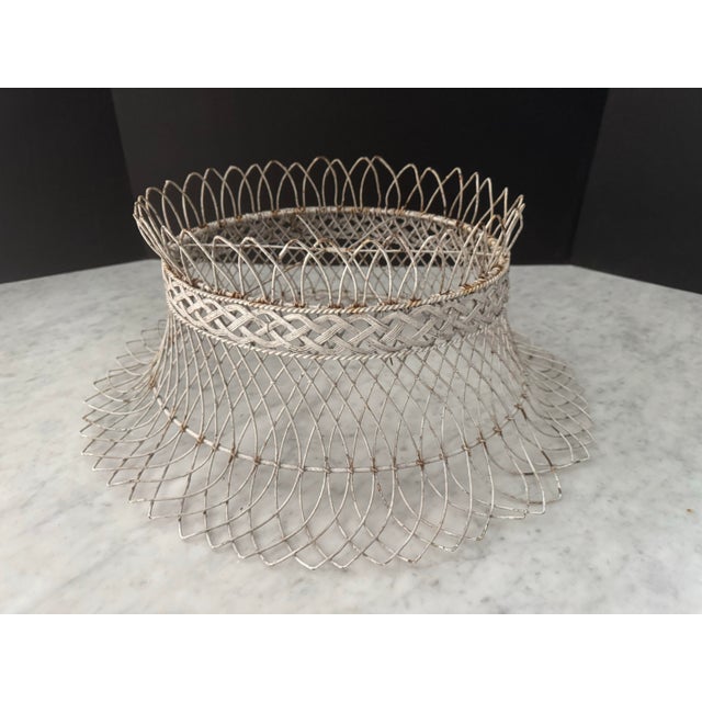 Metal Vintage French Oval Wire Garden Planter or Basket For Sale - Image 7 of 8