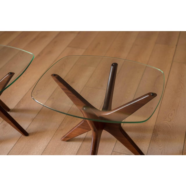 Mid-Century Modern Pair of Mid Century Modern Adrian Pearsall Walnut Jacks End Tables For Sale - Image 3 of 10