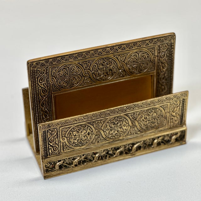 Early 20th Century Early 20th Century Tiffany Studios New York 1643 Venetian Bronze Note Pad Holder Desk Blotter For Sale - Image 5 of 16