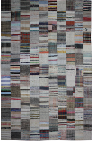 Hand Knotted Patchwork Rugs by Aara Rugs Inc. - 13'1" X 9'10"