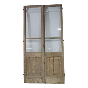 Vintage Double French Doors With Glass - a Pair