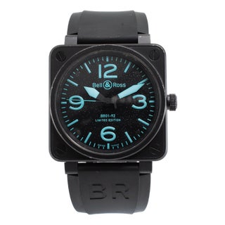 Bell & Ross Br01-92 Blue Limited Edition 46mm BR01-92-Sblu Black PVD Steel Watch For Sale