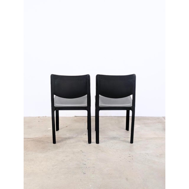 1980s Black Leather Chairs by Matteo Grassi, Italy, 1980, Set of 2 For Sale - Image 5 of 13