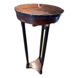 Marble-Top Column Pedestal Plant Stand For Sale
