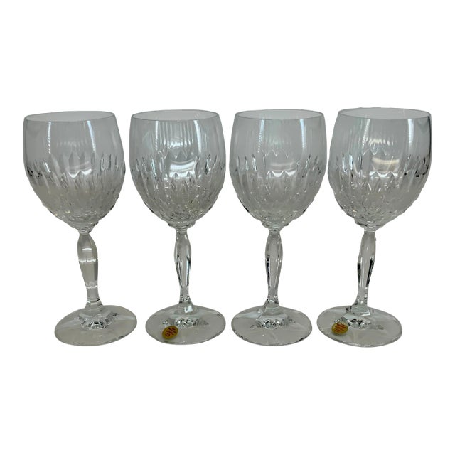 Set of 4 Vintage Echt Bleikristall Germany Cristal Wine Glasses For Sale