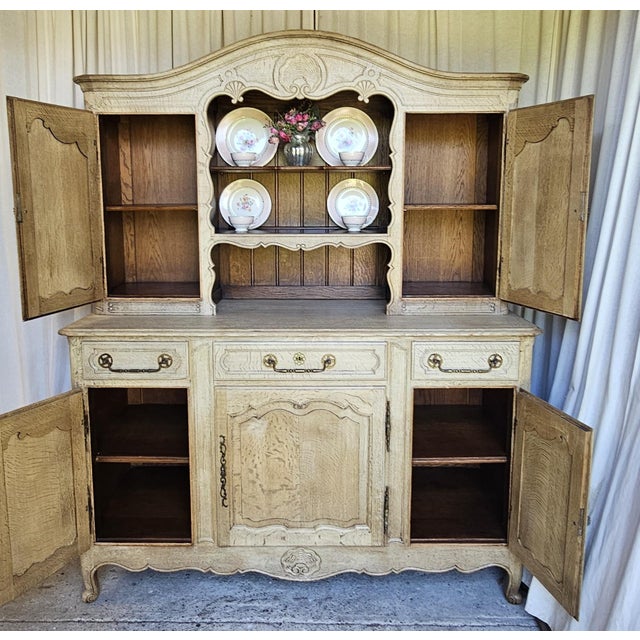 1920s French Wooden Cabinet, Sideboard Cabinet, 2 Piece Cabinet, Farm House Style For Sale - Image 10 of 16