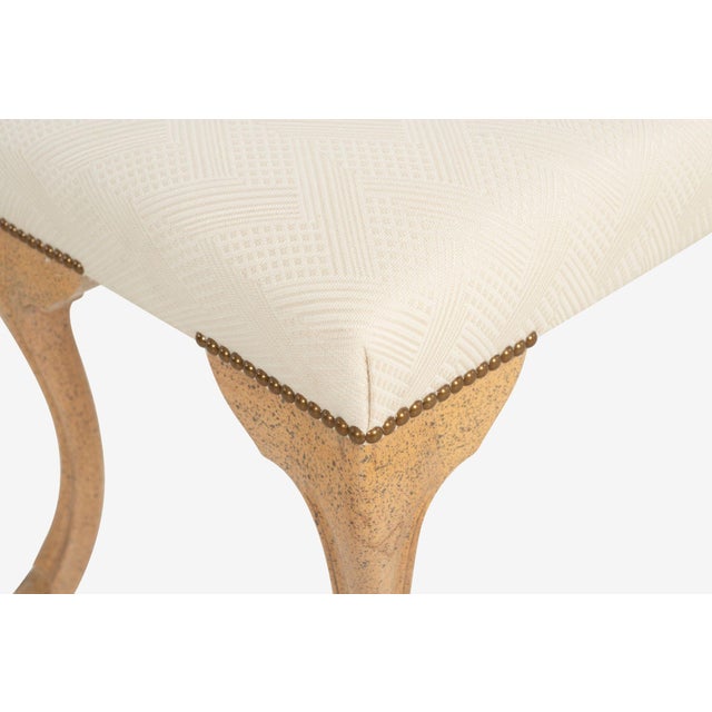 Pair of William Switzer Stools, Circa 1985 – Maple Hoof-Foot Bases & Diamond-Print Upholstery For Sale In Chicago - Image 6 of 8