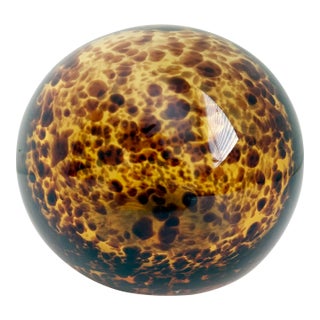 1960s Murano Tortoise Glass Orb For Sale