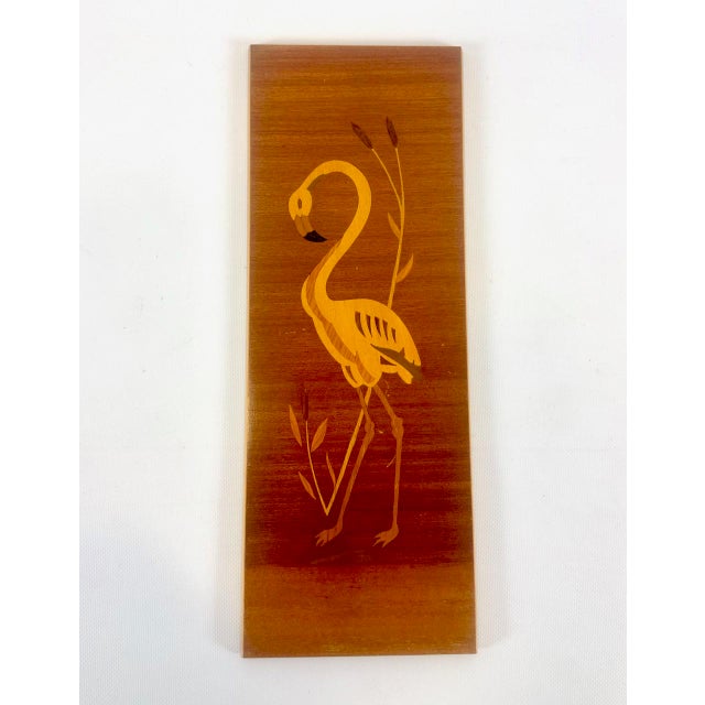 Brown Mid-Century German Wooden Flamingo Wall Relief, 1960s For Sale - Image 8 of 8