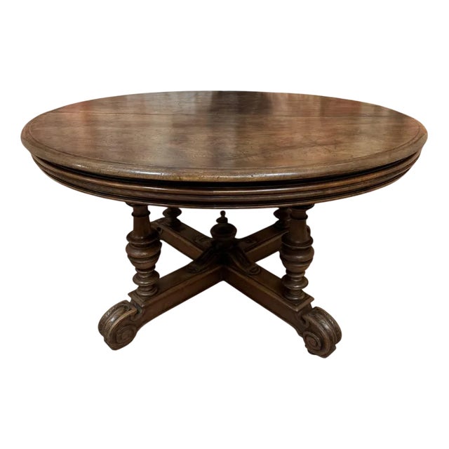 Circular Walnut Dining Room Table For Sale