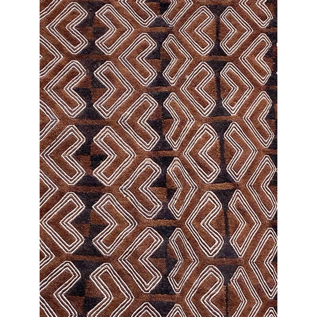 African Vintage African Tribal Kuba Kasai Raffia Textile 24" by 26" For Sale - Image 3 of 6