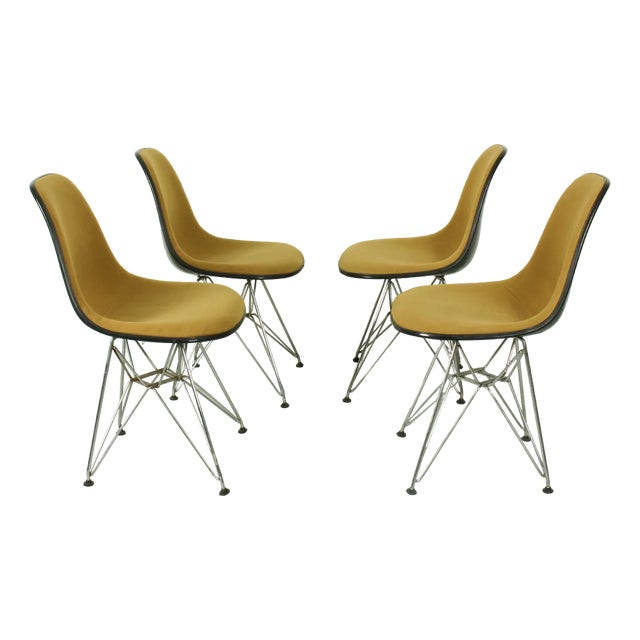 Yellow DSR Dining Chairs by Charles & Ray Eames for Herman Miller, 1960s, Set of 4 For Sale
