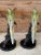 Metal Late 20th Century Coastal Tropical Bronze Hand Painted Parrot Statues on Marble Bases-Pair For Sale - Image 7 of 12