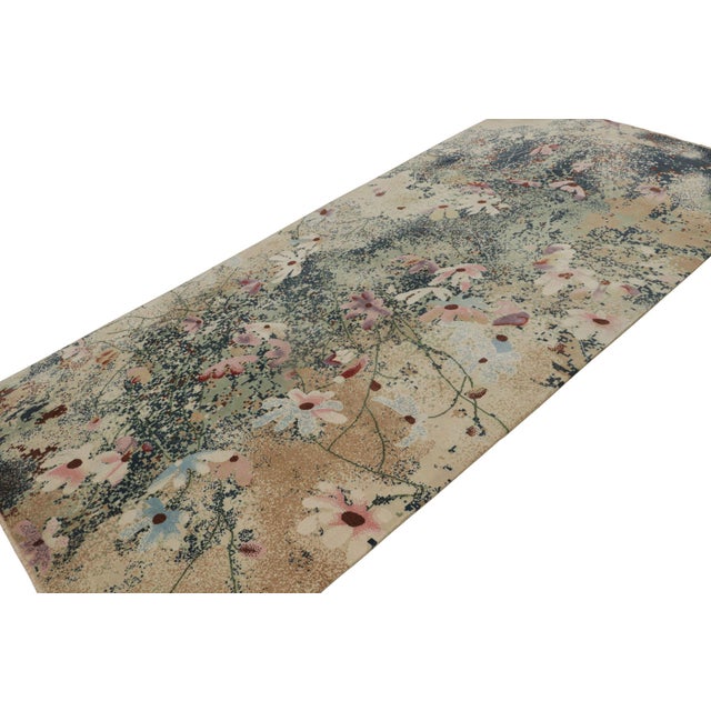 Hand-knotted in wool, this 6x12 modern abstract rug is a work of contemporary art as much as an art rug, bold yet...