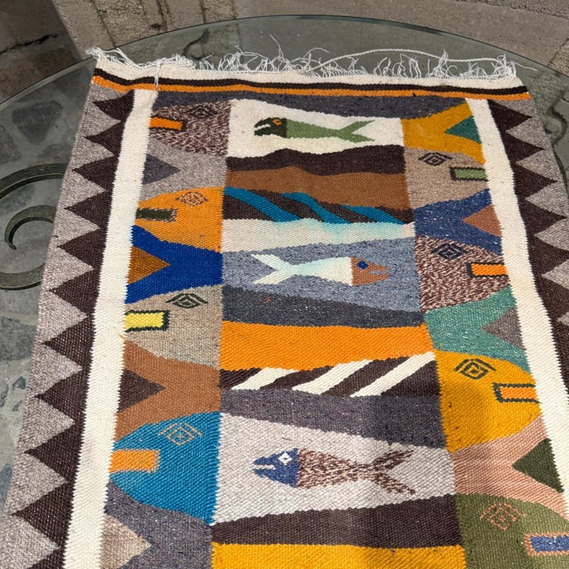 Mid 20th Century 1960s Wall Art Hand-Woven Fish Tapestry Pair For Sale - Image 5 of 12