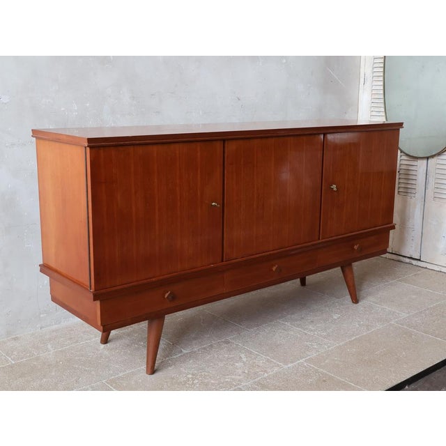 Mid-Century Modern Mid-Century Modern Teak Sideboard by Gaston Poisson, 1960s For Sale - Image 3 of 16