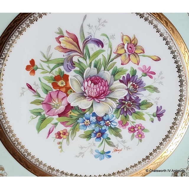 Limoges, France Limoges Unic Rehausse Main 11" Artist Signed Raoul Charger Plate, C1950s For Sale - Image 4 of 7