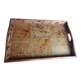 1950s Large Tortoiseshell Bamboo Tray For Sale