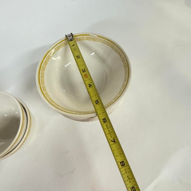 Gold 1950s Mediterranean Homer Laughlin Restaurant Quality Gold Greek Key Banded Dinnerware - 19 Pieces For Sale - Image 8 of 11