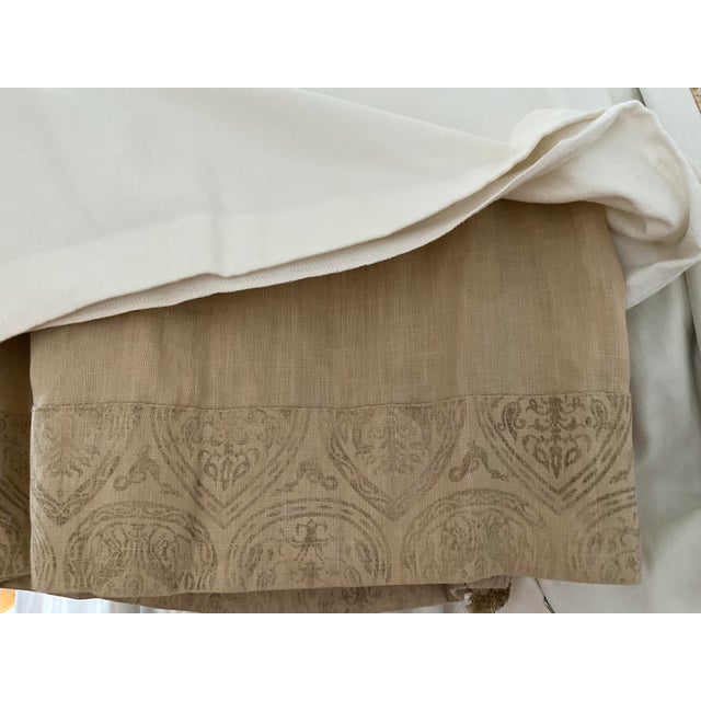 4 Rose Tarlow Montague fabric drapery panels are lined and interlined. Each panel measures: 91” long; 74” wide and 35 1/4”...