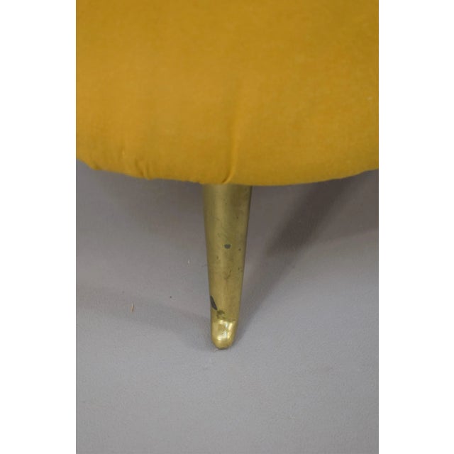 Pair of cesare lacca armchairs, italian production of the 1950s. fabric, wood and brass. good condition with minimum signs...